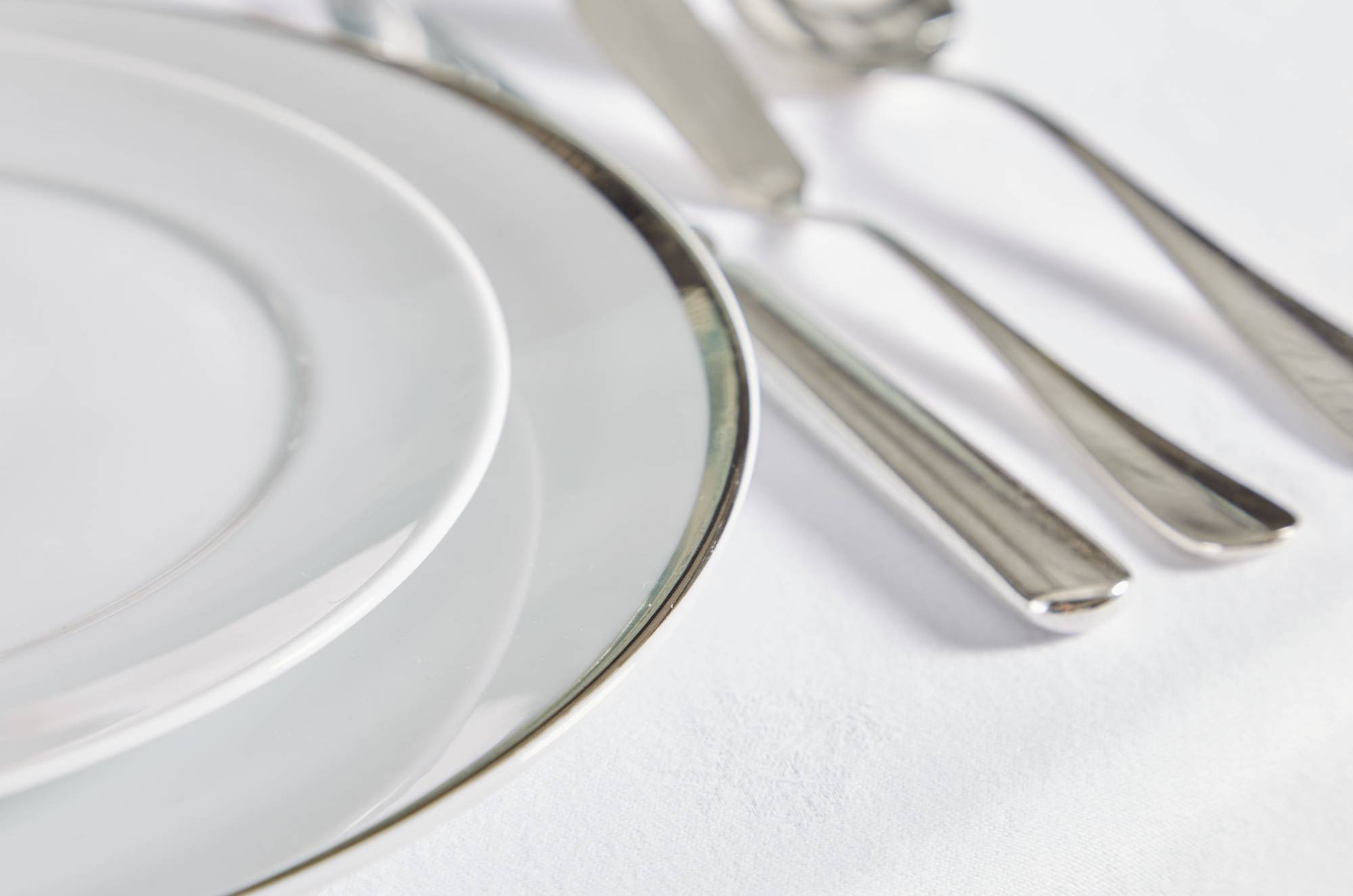 Assiette lunch Filet Or / Ellipse Argent