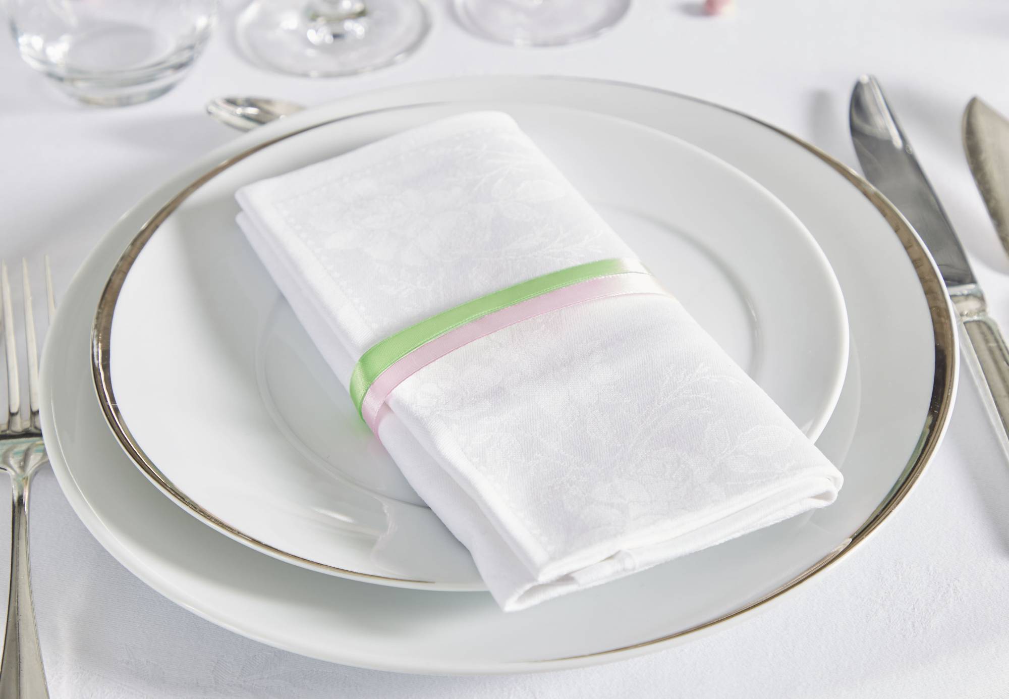 Assiette lunch Filet Or / Ellipse Argent