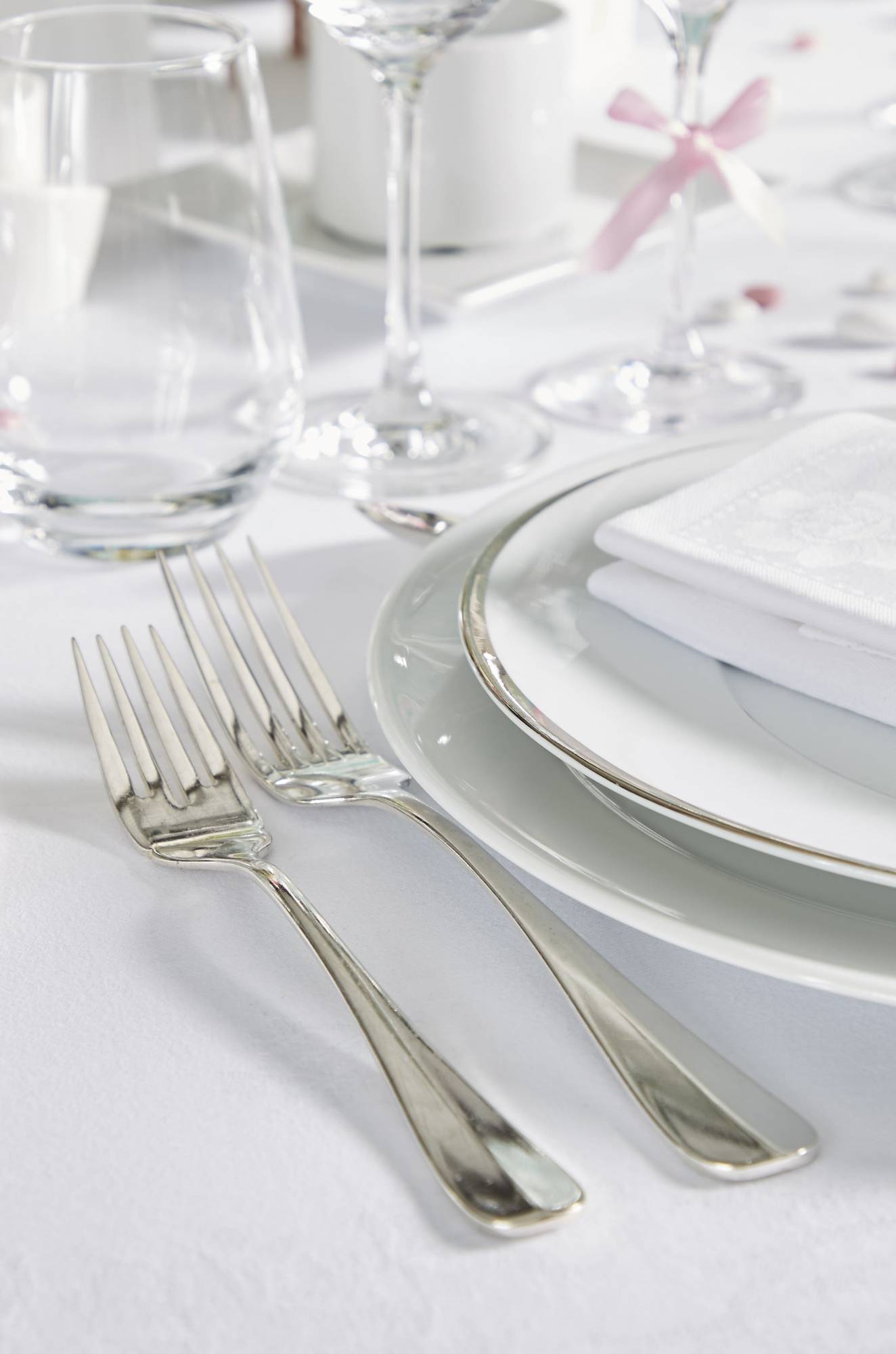 Assiette porcelaine Plate Filet Or / Ellipse Argent