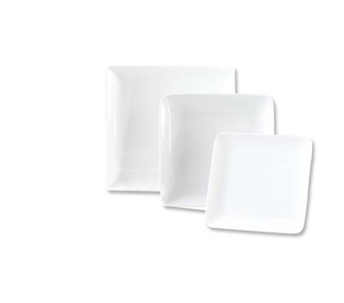 Assiette en porcelaine lunch carrée