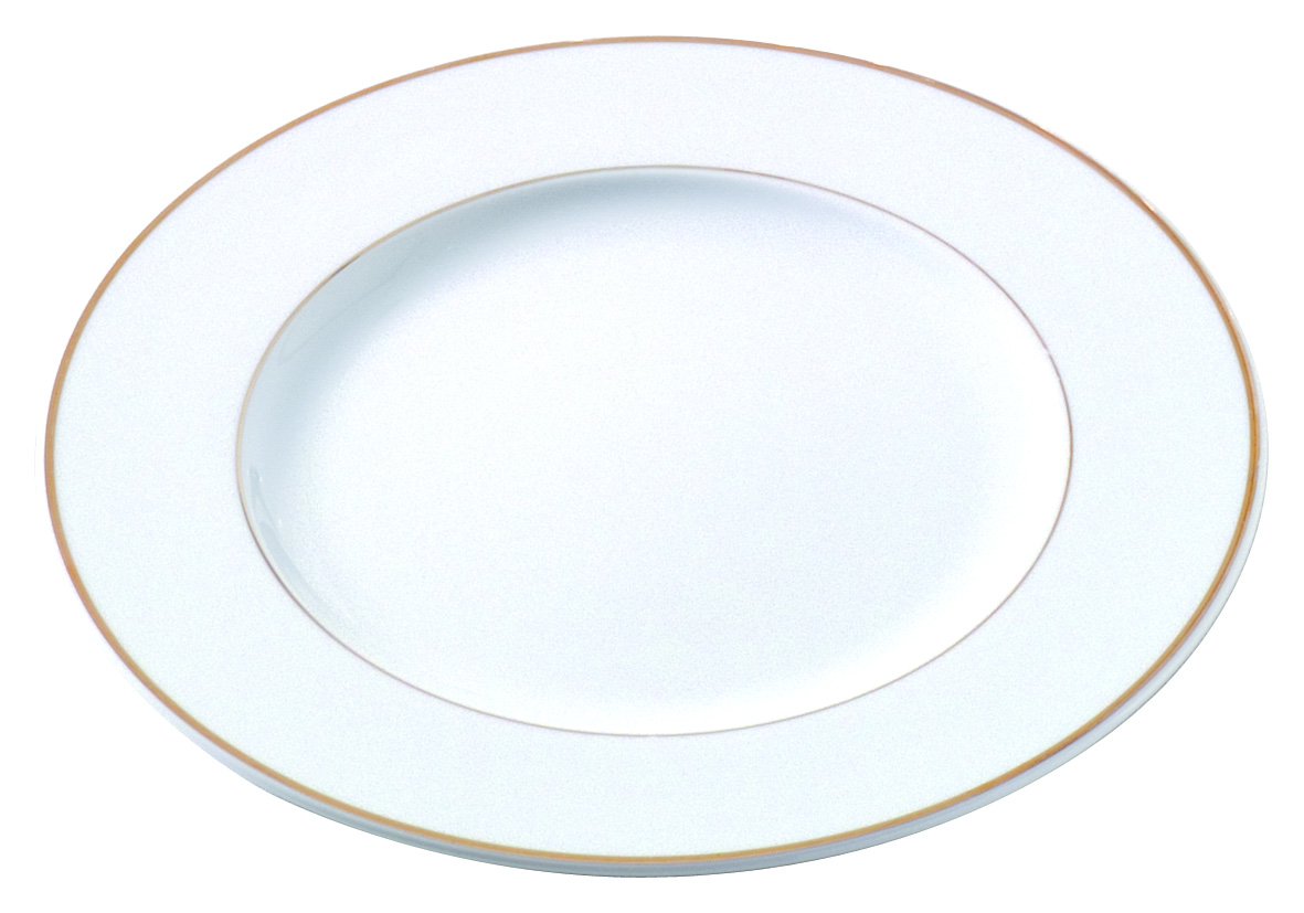 Assiette porcelaine Plate Filet Or / Ellipse Argent